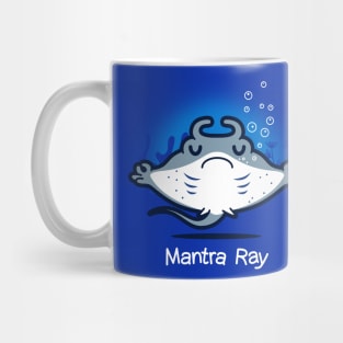 Funny Cute Kawaii Manta Ray Meditating Yoga Mantra Cartoon Mug